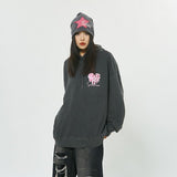 Colorblock Heart Shaped Letter Print Hoodie