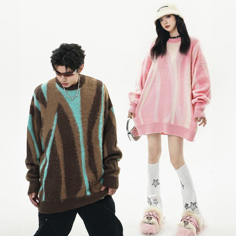 Color Splicing Loose Sweater