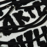 Solid Color Letter Ripped Hole Sweater