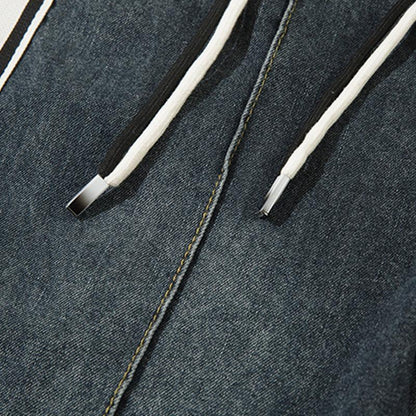 Vintage Side Stripes Drawstring Jeans