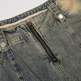 Striped Multi Pocket Baggy Denim Jeans