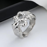Front view of the white Skull Embrace Ring