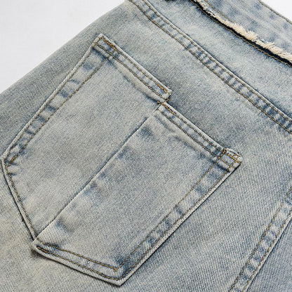 Blue Light-Wash Flared Jeans