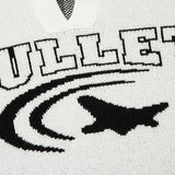 Y2K Star Knitted Polo Sweater