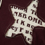 Star Embroidery Ripped Poem Sweater