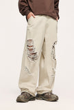 Loose Retro Gravel Ripped Jeans