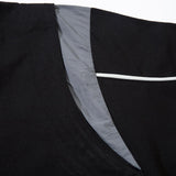 Graphic Patchwork Button-Up T-shirt