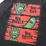 Loose Washed Toxic Rick Print T-Shirt