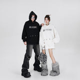 Embroidery Letter Print Hoodie