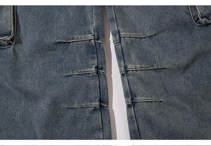 Multi-Pockets Retro Loose Pants