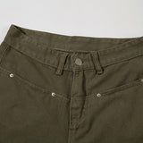 Belted Pockets Denim Cargo Jeans