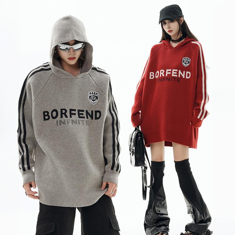 Striped Sports Style Loose Hoodie