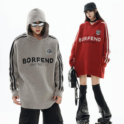 Striped Sports Style Loose Hoodie
