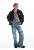 Leather-Sleeve Varsity Jacket