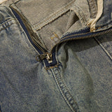 Striped Multi Pocket Baggy Denim Jeans