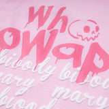 Pink Letter Skull Print Sweatshirt