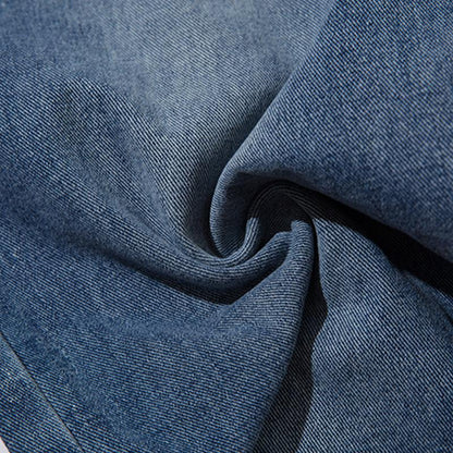 Drawstring Baggy Blue Denim Jeans