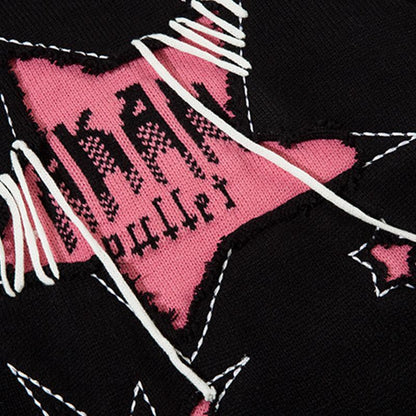Stitched Star Loose Sweater