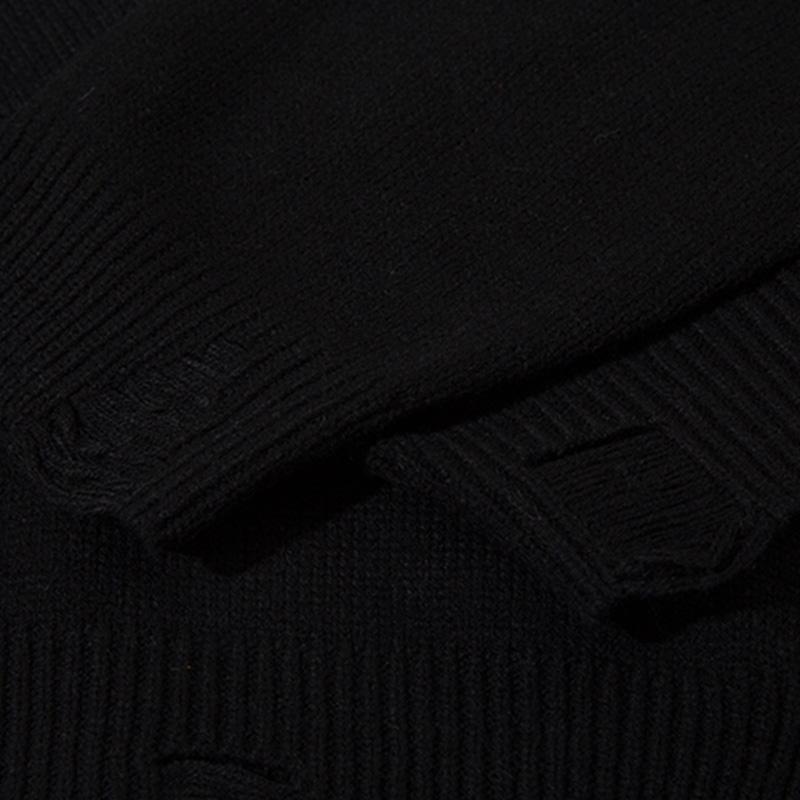 Loose Worm Ripped Sweater