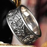 Egyptian Gods Silver Retro Ring