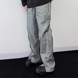 Reflective Gray Straight-Leg Jeans