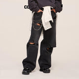 Loose Denim Ripped Washed Jeans