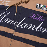 Retro Color Contrast Zip-up Hoodie