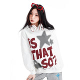 Vintage Star Graphic Letter Print Hoodie