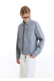 Turn-down collar Zip-Up Denim Jacket