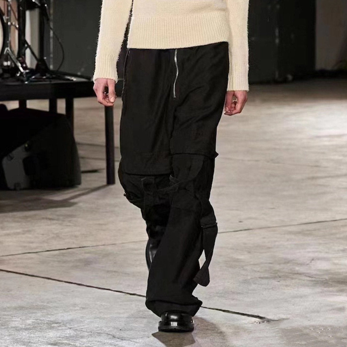 Black Flare Baggy Pants