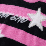 Fuzzy Embroidery Star Sweater