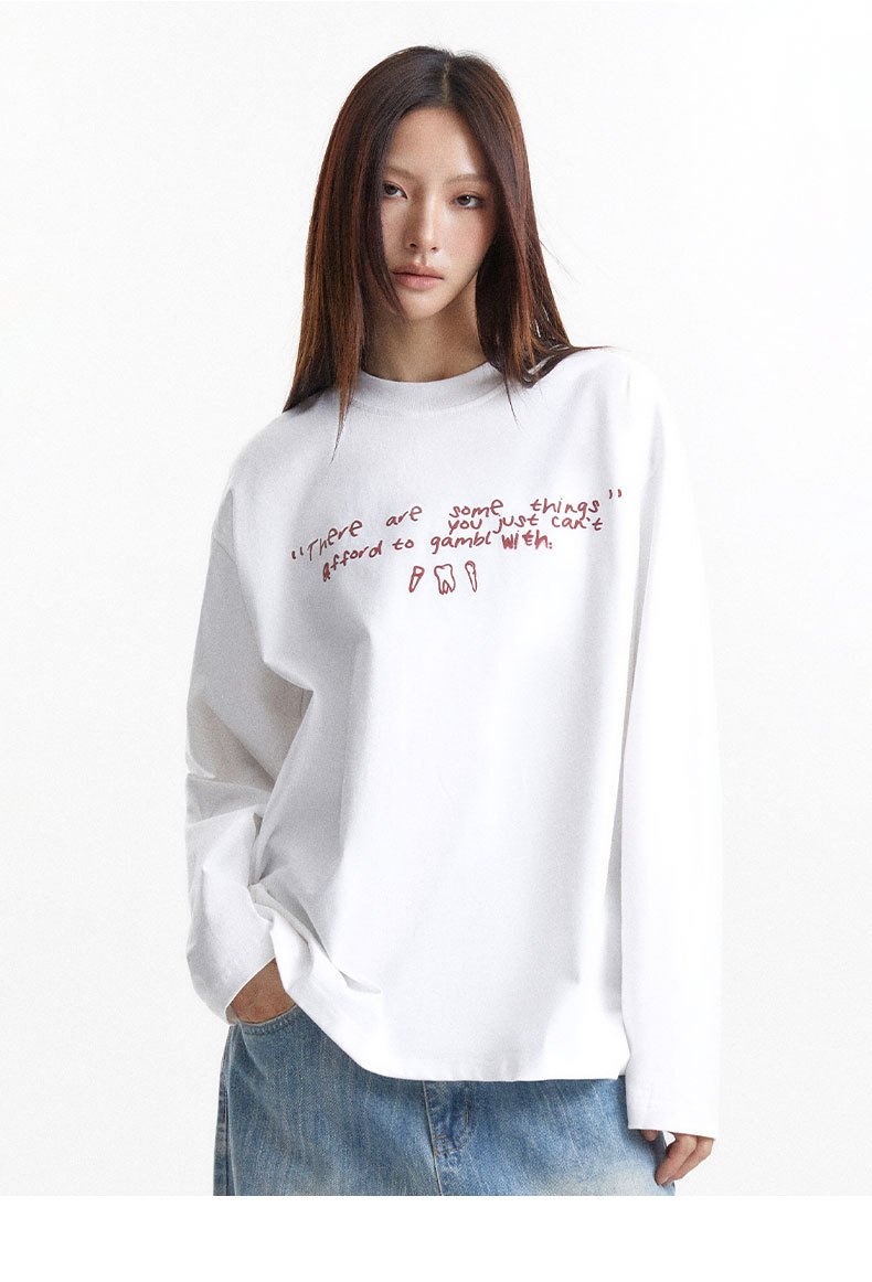 Graphic Text Long Sleeve T-shirt