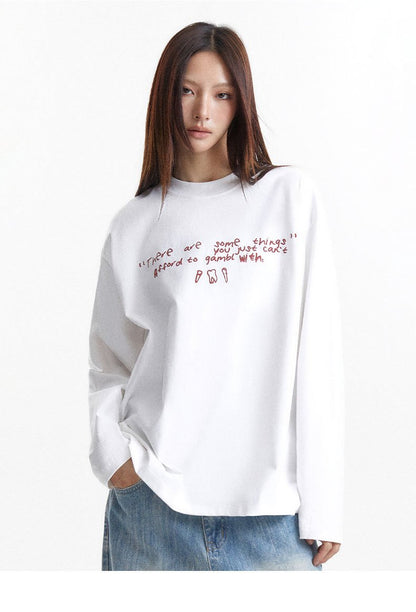 Graphic Text Long Sleeve T-shirt