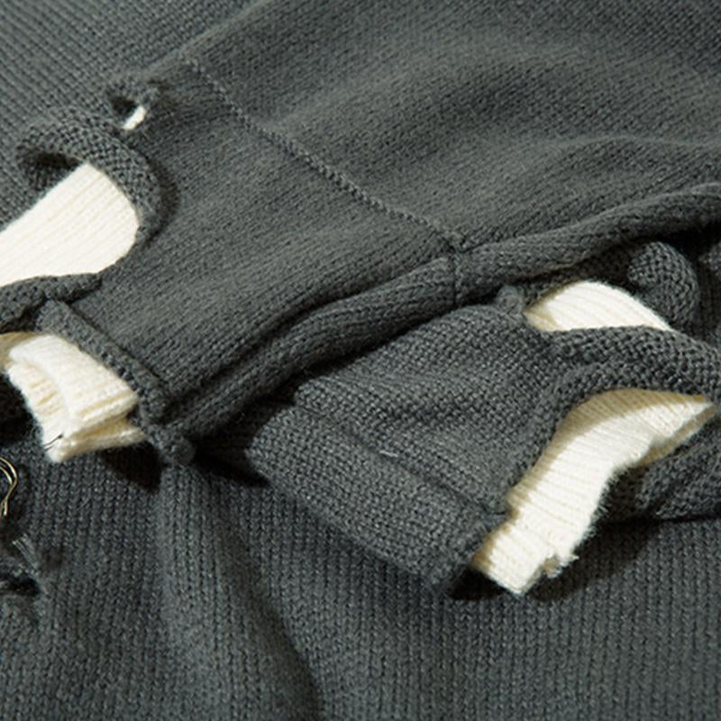 Double-layered Pierced Sweater
