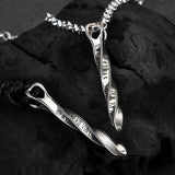 Space-time Arrow Ring Silver Necklace
