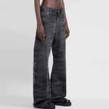 Wide-Leg Zebra Jeans