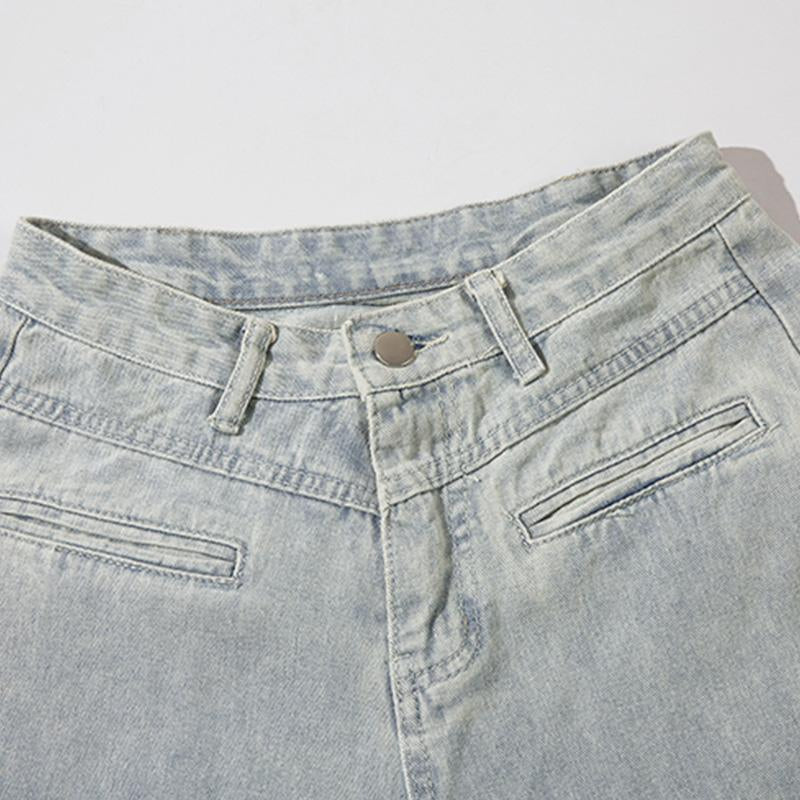 Wide-leg Multi Pockets Denim Jeans