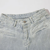 Wide-leg Multi Pockets Denim Jeans