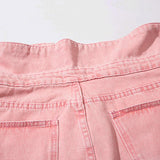 Pink Star Turned-down Waist Jeans