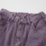 Purple Multi-pocket Denim Jeans