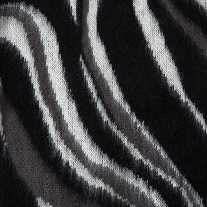 Loose Contrast Print Sweater
