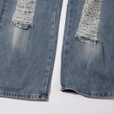 Chic Ripped Wide Leg Denim Jeans