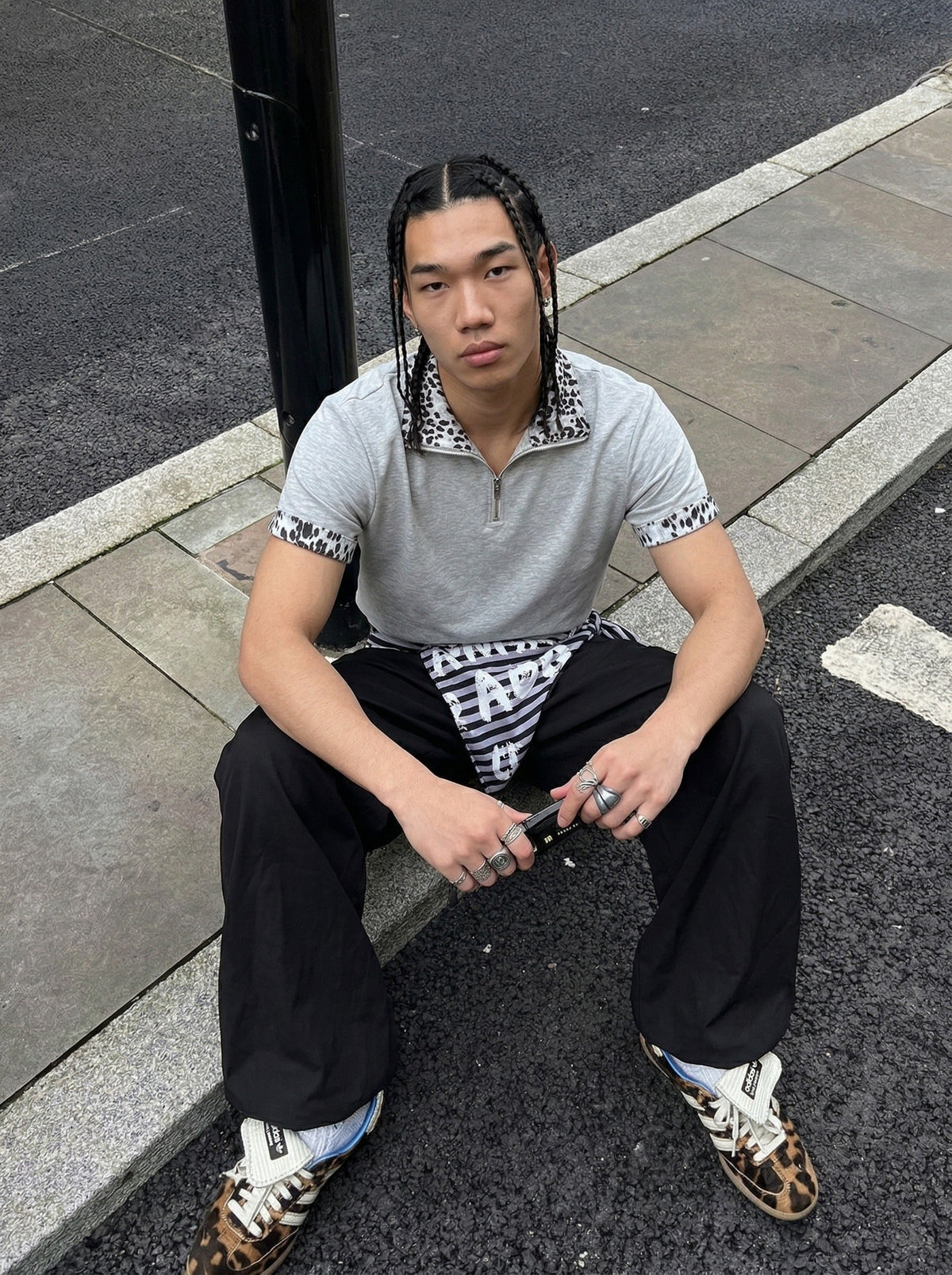 High Street Leopard Print Polo Shirt