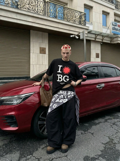 I Love BG Graphic Oversized T-Shirt