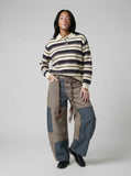 Patchwork Wide-Leg Denim Pants