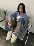Patchwork Wide-Leg Denim Pants