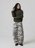 Camouflage Wide-Leg Cargo Pants