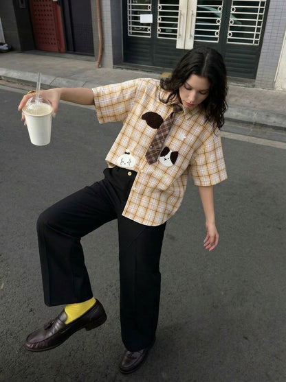 Chic Puppy Star Embroidered Shirt