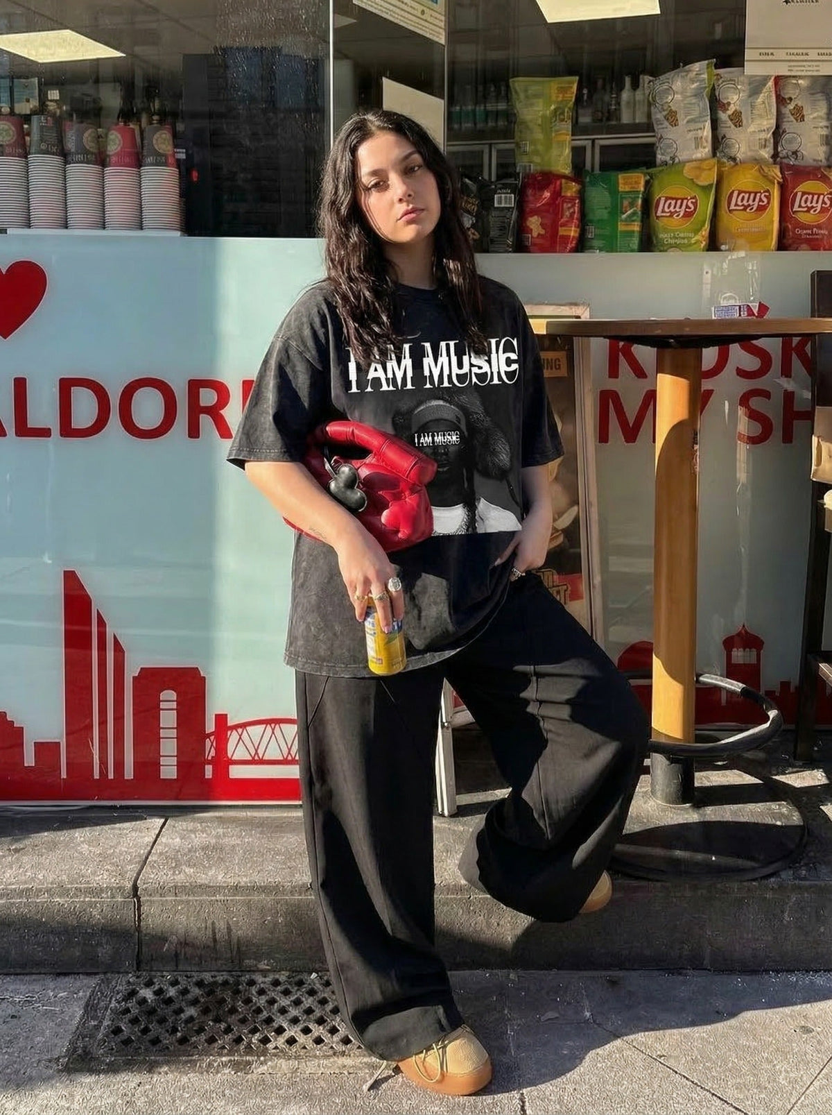I AM MUSIC Graphic Oversized T-Shirt