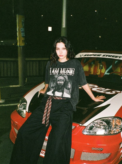 I AM MUSIC Graphic Oversized T-Shirt